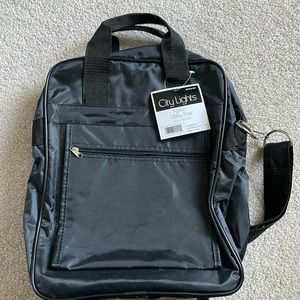 NEW - City Lights Utility Tote - divided center front pocket Black 14x11x5 3/4